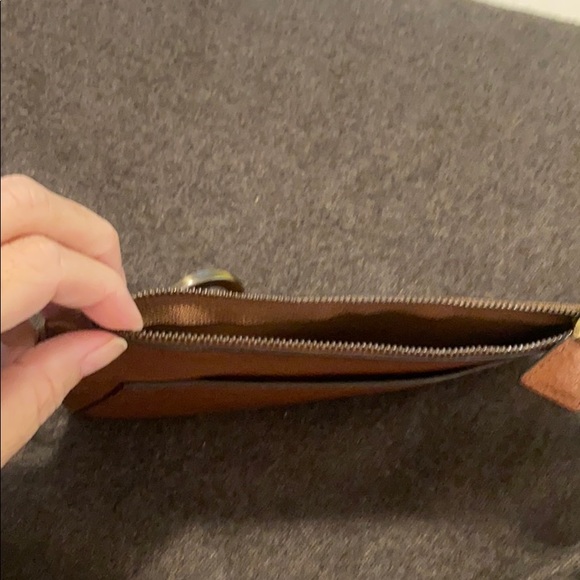 Brown Leather Akris Wristlet - Picture 4 of 7